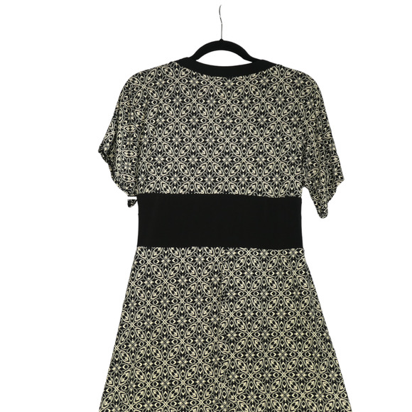 City Triangles Dress Womens Large Black Brown Contrast Sheath Shift Slinky - Picture 8 of 8